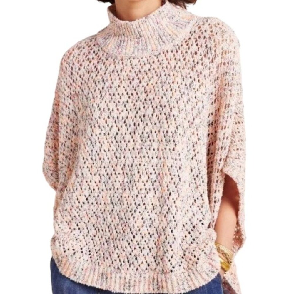 Anthropologie Akemi + Kin Hattie Poncho Sweater Chunky Knit OSFM GUC